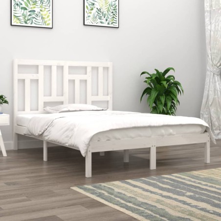vidaXL Estructura de cama madera maciza de pino blanco 120x200 cm