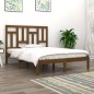 vidaXL Estructura cama madera maciza pino marrón king size 150x200 cm vidaXL Estructura cama madera maciza pino marrón king size 150x200 cm