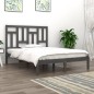 vidaXL Estructura de cama de madera maciza de pino gris 140x200 cm