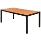 vidaXL Set de comedor de jardín 9 piezas PVC ratán negro y marrón