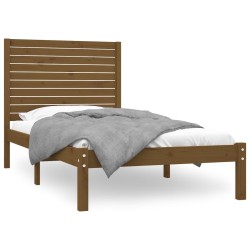 vidaXL Estructura de cama madera maciza marrón miel 100x200 cm