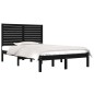 vidaXL Estructura de cama madera maciza negro 135x190 cm