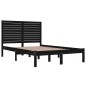 vidaXL Estructura de cama madera maciza negro 135x190 cm