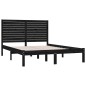 vidaXL Estructura de cama madera maciza king size negro 150x200 cm