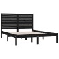 vidaXL Estructura de cama de madera maciza de pino negra 160x200 cm