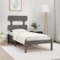 vidaXL Estructura de cama madera maciza de pino gris 90x200 cm