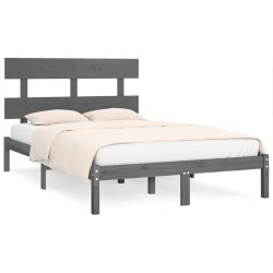 vidaXL Estructura de cama de madera maciza de pino gris 200x200 cm