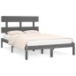 vidaXL Estructura de cama de madera maciza de pino gris 200x200 cm vidaXL Estructura de cama de madera maciza de pino gris 200x200 cm