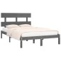 vidaXL Estructura de cama de madera maciza de pino gris 200x200 cm vidaXL Estructura de cama de madera maciza de pino gris 200x200 cm