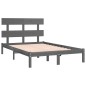 vidaXL Estructura de cama de madera maciza de pino gris 200x200 cm vidaXL Estructura de cama de madera maciza de pino gris 200x200 cm