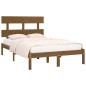 vidaXL Estructura cama madera maciza king size marrón miel 150x200 cm