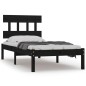 vidaXL Estructura de cama individual madera maciza negra 90x200 cm vidaXL Estructura de cama individual madera maciza negra 90x200 cm
