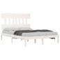 vidaXL Estructura de cama de madera maciza blanca 140x190 cm vidaXL Estructura de cama de madera maciza blanca 140x190 cm