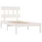 vidaXL Estructura de cama individual madera maciza blanco 90x190 cm