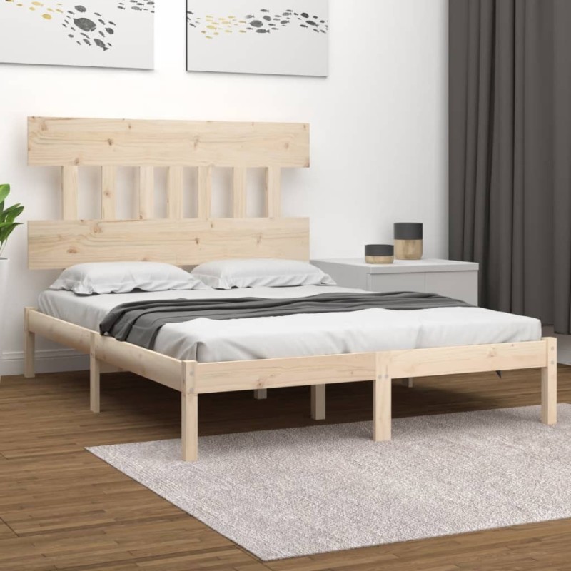 vidaXL Estructura de cama de madera maciza 120x200 cm vidaXL Estructura de cama de madera maciza 120x200 cm