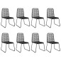 vidaXL Set de comedor de jardín 9 piezas PVC ratán negro y marrón