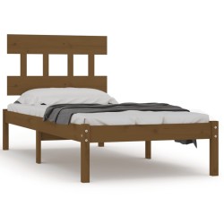 vidaXL Estructura de cama madera maciza marrón miel 100x200 cm