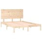 vidaXL Estructura de cama de matrimonio madera maciza 135x190 cm