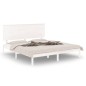 vidaXL Estructura de cama madera maciza King Size blanca 150x200 cm