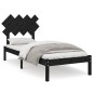 vidaXL Estructura de cama individual madera maciza negro 90x190 cm vidaXL Estructura de cama individual madera maciza negro 90x190 cm