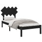 vidaXL Estructura de cama individual madera maciza negro 90x190 cm vidaXL Estructura de cama individual madera maciza negro 90x190 cm