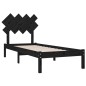 vidaXL Estructura de cama individual madera maciza negro 90x190 cm vidaXL Estructura de cama individual madera maciza negro 90x190 cm