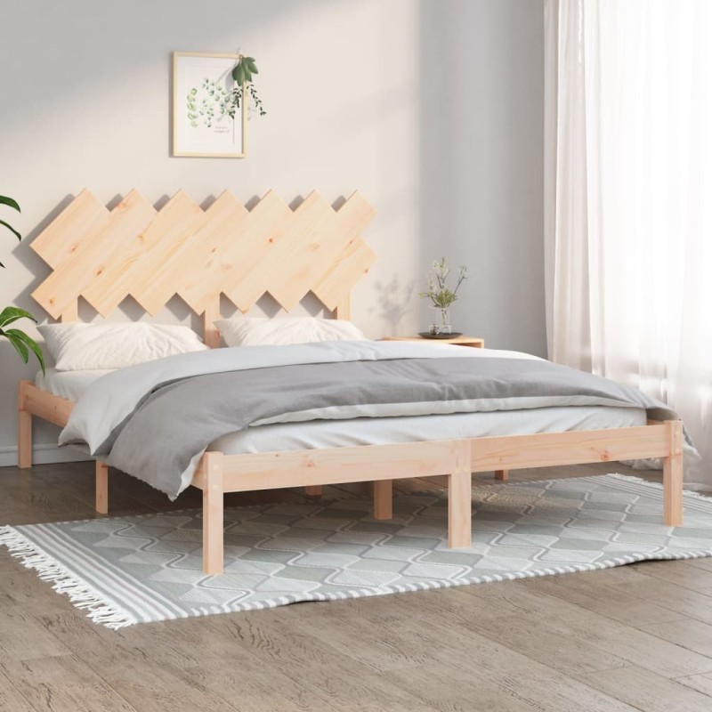 vidaXL Estructura de cama de madera maciza 140x200 cm vidaXL Estructura de cama de madera maciza 140x200 cm