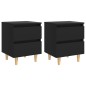 vidaXL Mesitas de noche 2 uds con patas madera pino negro 40x35x50 cm vidaXL Mesitas de noche 2 uds con patas madera pino negro 40x35x50 cm