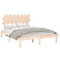 vidaXL Estructura de cama de madera maciza 140x200 cm vidaXL Estructura de cama de madera maciza 140x200 cm