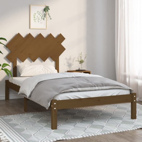 vidaXL Estructura de cama de madera maciza marrón miel 100x200 cm