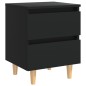 vidaXL Mesitas de noche 2 uds con patas madera pino negro 40x35x50 cm vidaXL Mesitas de noche 2 uds con patas madera pino negro 40x35x50 cm
