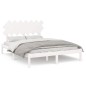 vidaXL Estructura de cama doble madera maciza blanca 140x190 cm vidaXL Estructura de cama doble madera maciza blanca 140x190 cm
