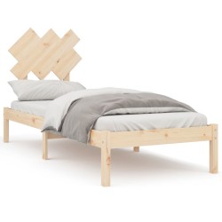 vidaXL Estructura de cama individual pequeña madera maciza 75x190 cm