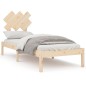 vidaXL Estructura de cama individual pequeña madera maciza 75x190 cm