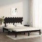 vidaXL Estructura de cama de madera maciza de pino negra 160x200 cm vidaXL Estructura de cama de madera maciza de pino negra 160x200 cm