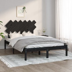 vidaXL Estructura de cama doble pequeña madera maciza negro 120x190 cm