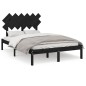 vidaXL Estructura de cama doble pequeña madera maciza negro 120x190 cm vidaXL Estructura de cama doble pequeña madera maciza negro 120x190 cm