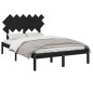 vidaXL Estructura de cama doble pequeña madera maciza negro 120x190 cm vidaXL Estructura de cama doble pequeña madera maciza negro 120x190 cm
