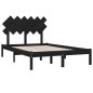 vidaXL Estructura de cama doble pequeña madera maciza negro 120x190 cm vidaXL Estructura de cama doble pequeña madera maciza negro 120x190 cm