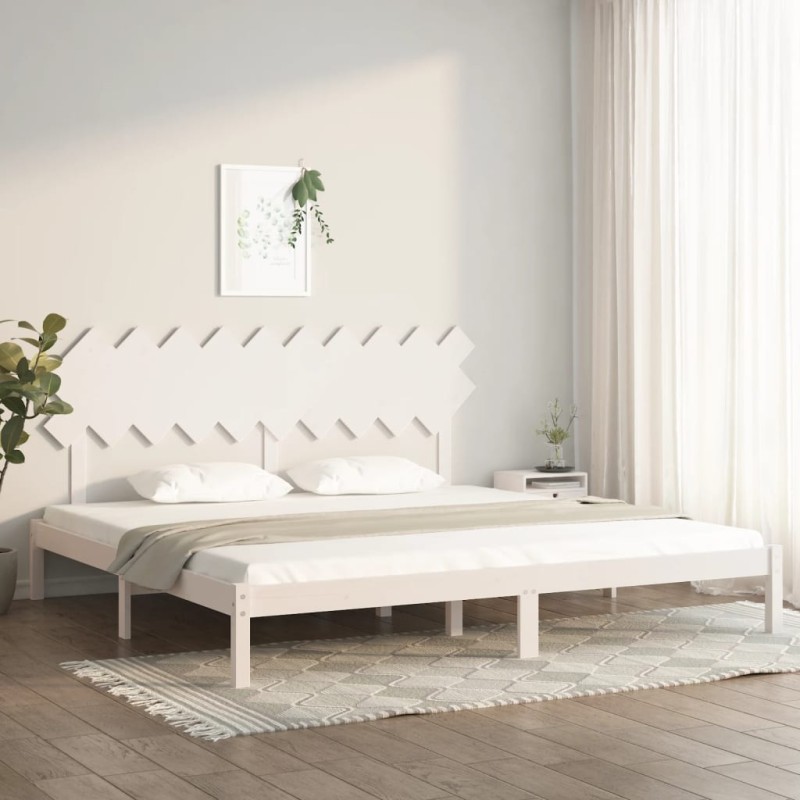 vidaXL Estructura de cama madera maciza blanco 200x200 cm vidaXL Estructura de cama madera maciza blanco 200x200 cm