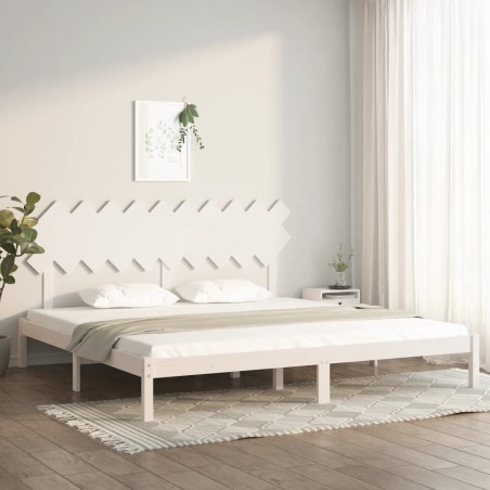 vidaXL Estructura de cama madera maciza blanco 200x200 cm