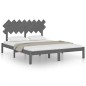 vidaXL Estructura de cama de madera maciza de pino gris 160x200 cm vidaXL Estructura de cama de madera maciza de pino gris 160x200 cm