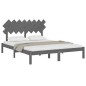 vidaXL Estructura de cama de madera maciza de pino gris 160x200 cm vidaXL Estructura de cama de madera maciza de pino gris 160x200 cm