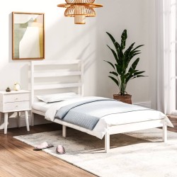 vidaXL Estructura de cama madera maciza blanco 75x190 cm