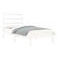 vidaXL Estructura de cama madera maciza blanco 75x190 cm vidaXL Estructura de cama madera maciza blanco 75x190 cm