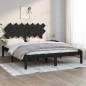 vidaXL Estructura de cama madera maciza king size negro 150x200 cm
