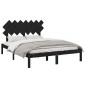 vidaXL Estructura de cama madera maciza king size negro 150x200 cm