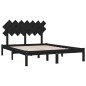 vidaXL Estructura de cama madera maciza king size negro 150x200 cm