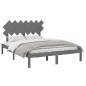 vidaXL Estructura de cama madera maciza gris king size 150x200 cm vidaXL Estructura de cama madera maciza gris king size 150x200 cm