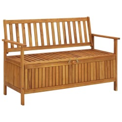 vidaXL Banco de almacenaje de jardín madera maciza acacia 120 cm